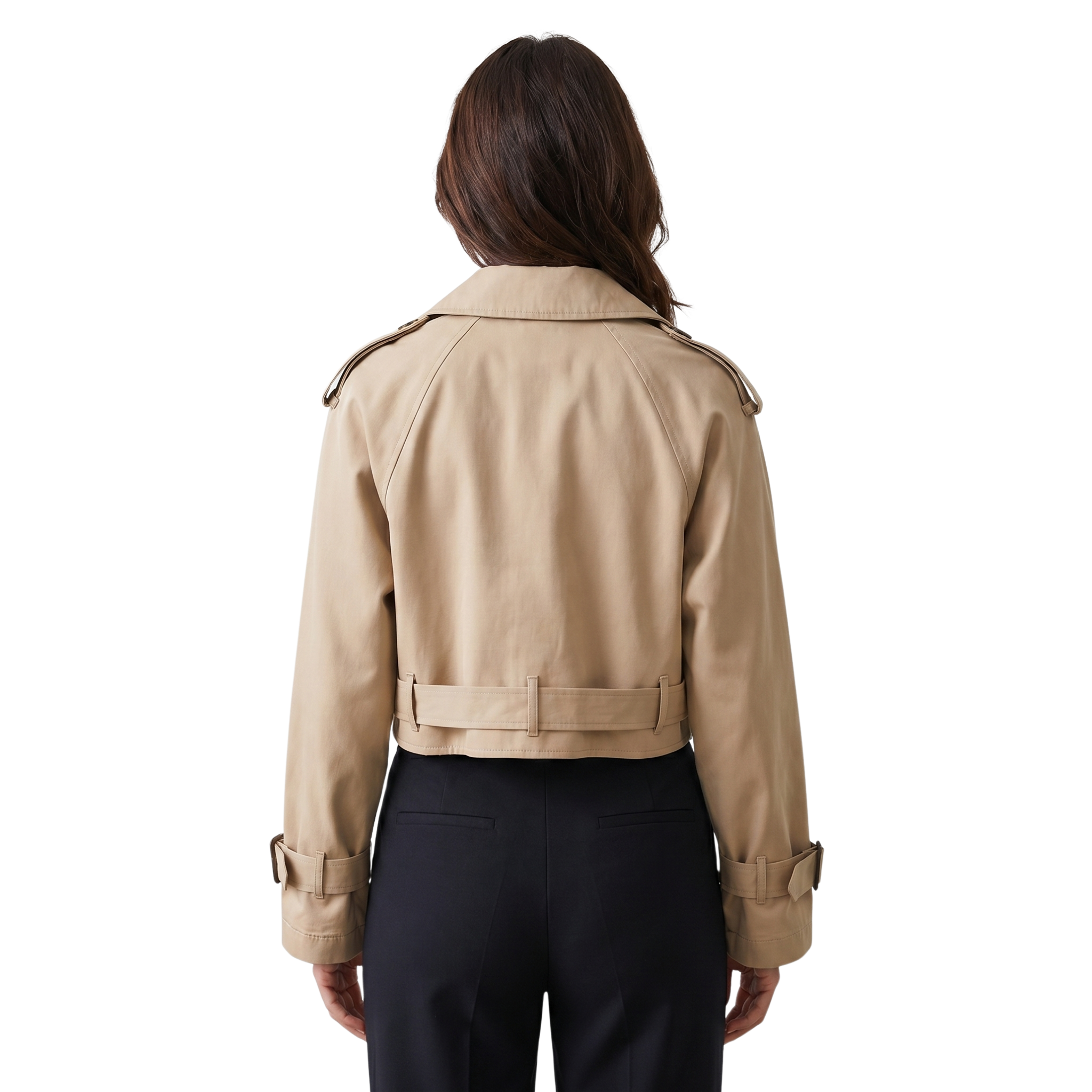 Dame Kort Trenchcoat med Bælte | Elegant Pasform