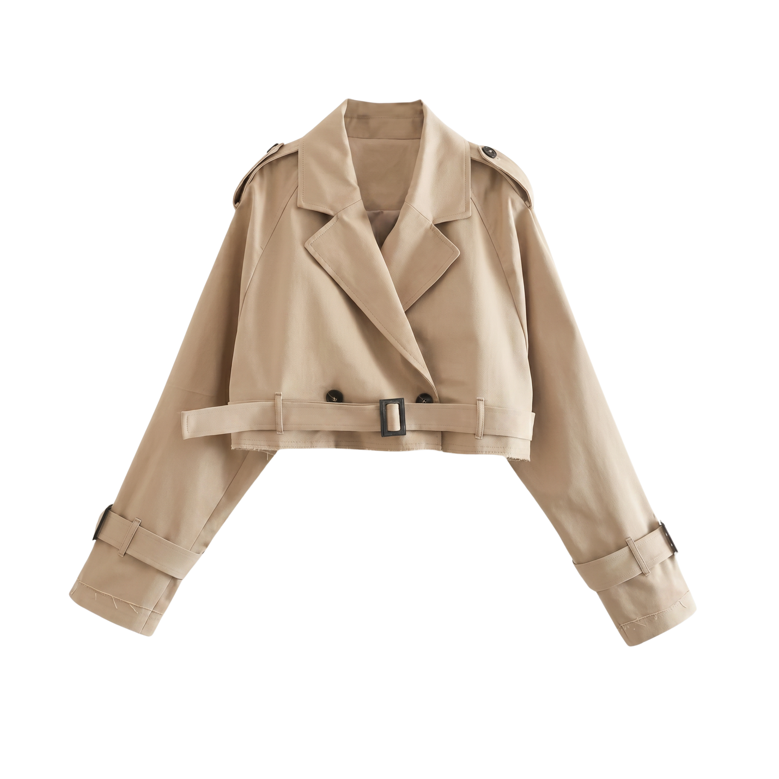 Dame Kort Trenchcoat med Bælte | Elegant Pasform