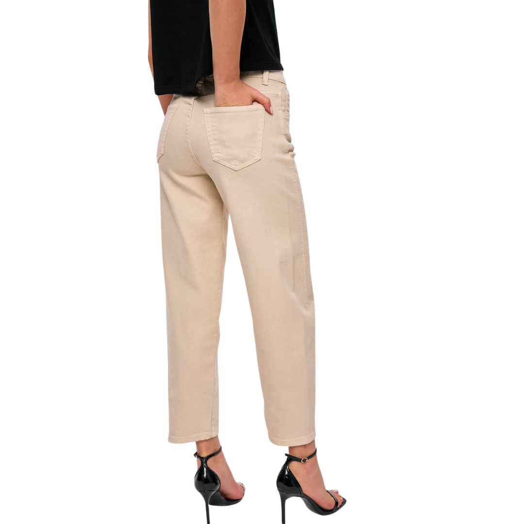 Dame Højtaljede Jeans med Lige Ben | Beige