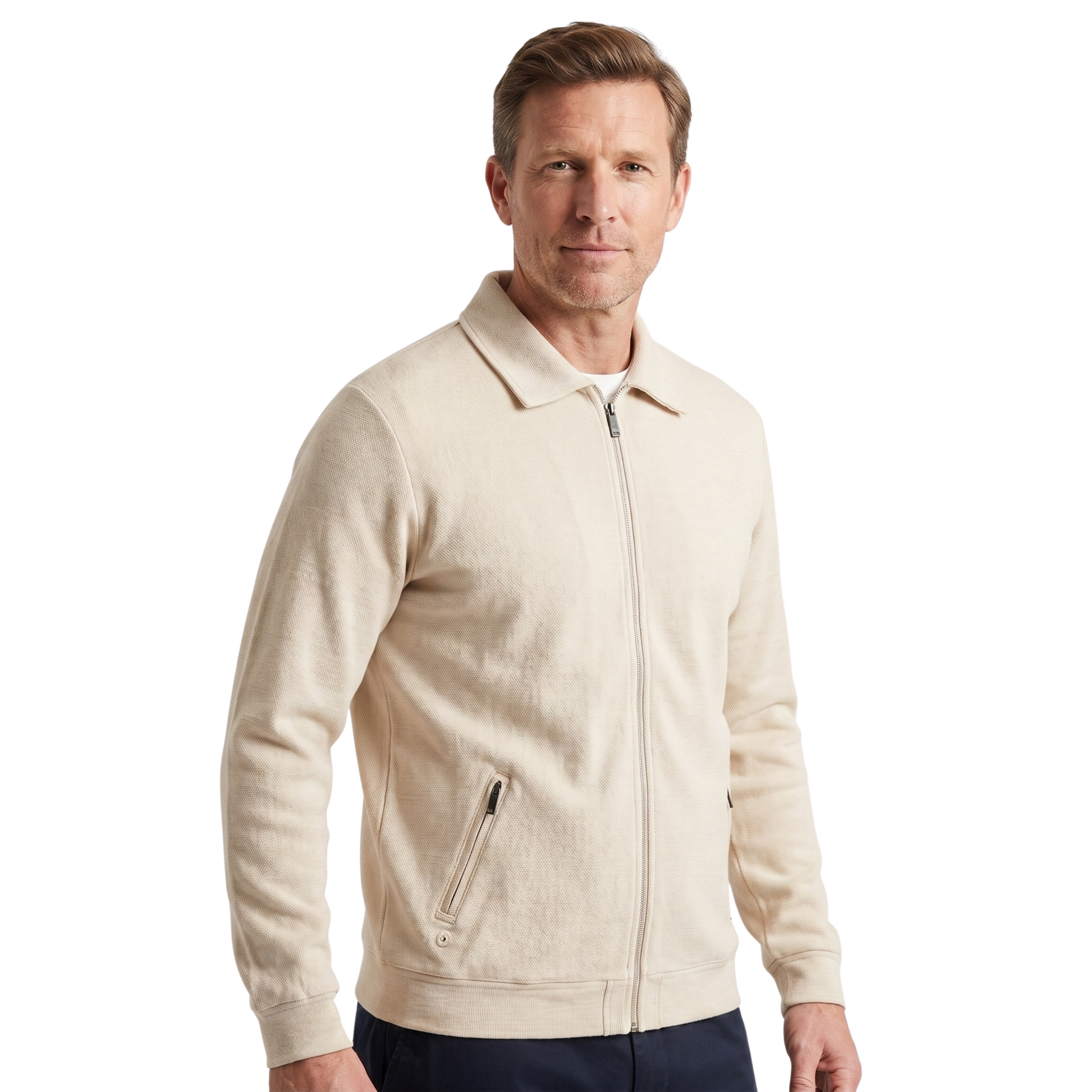 Herre Let Jakke med Polo Krave | Komfortabel Pasform