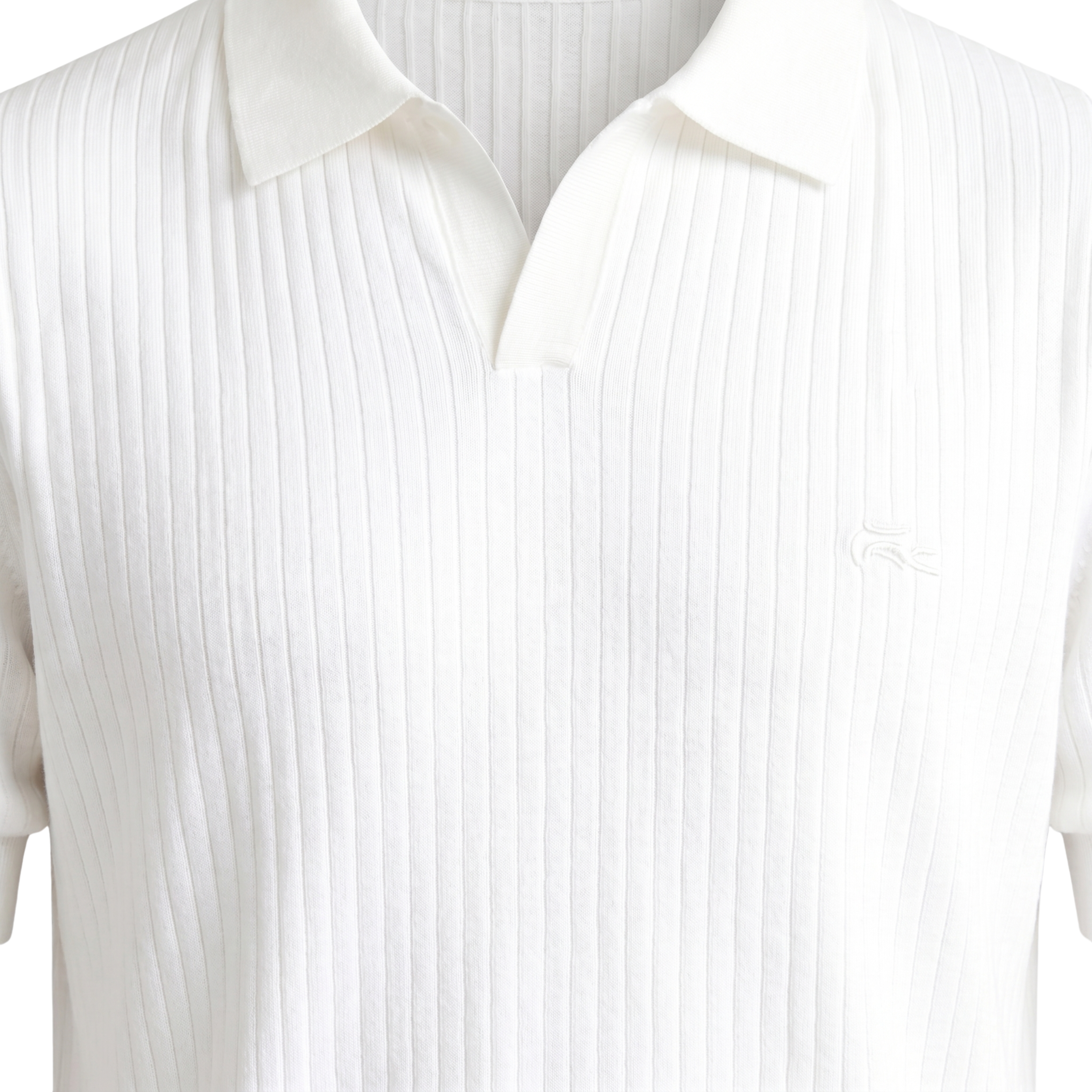 Herre Ribbstrikket Poloshirt med Åben Krave | Klassisk Pasform