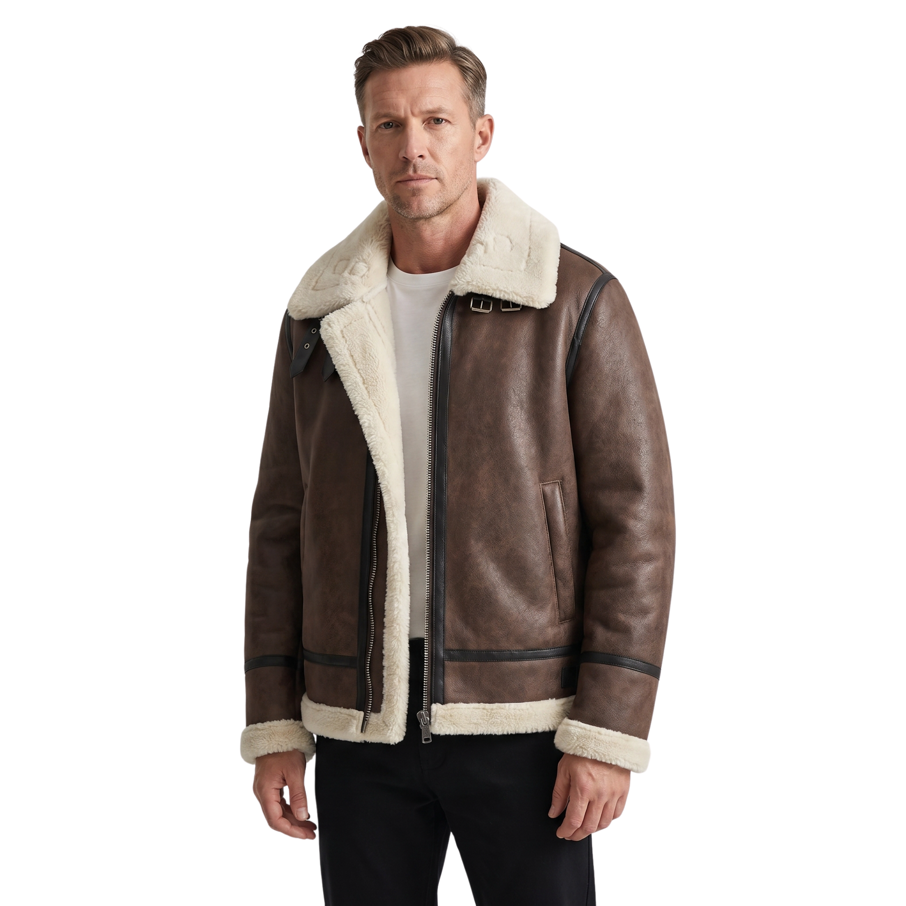 Herre Aviator Jakke med Varm Foring | Klassisk Pasform