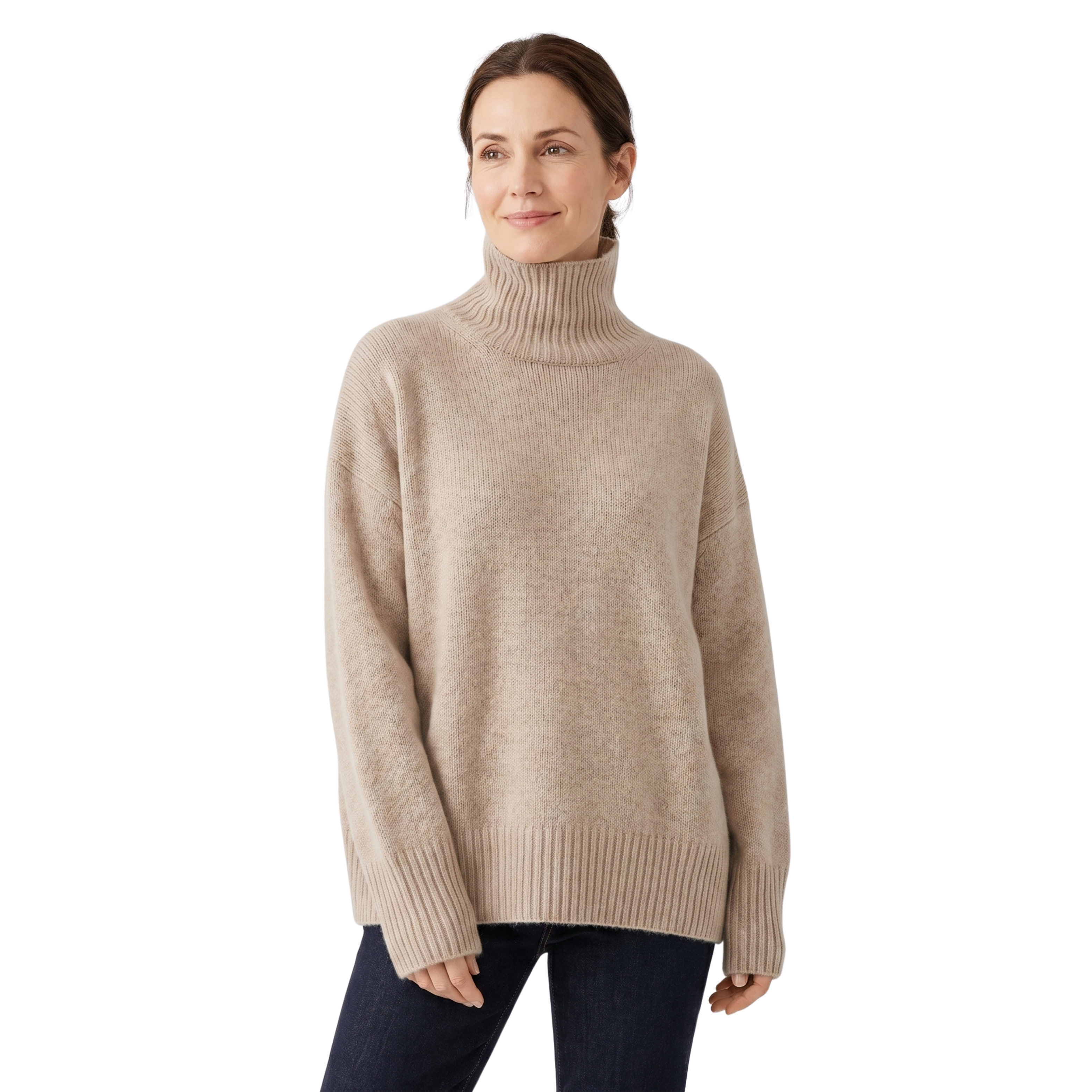 Kvinders Elegant Rullekrave Trøje | Tidløst Design