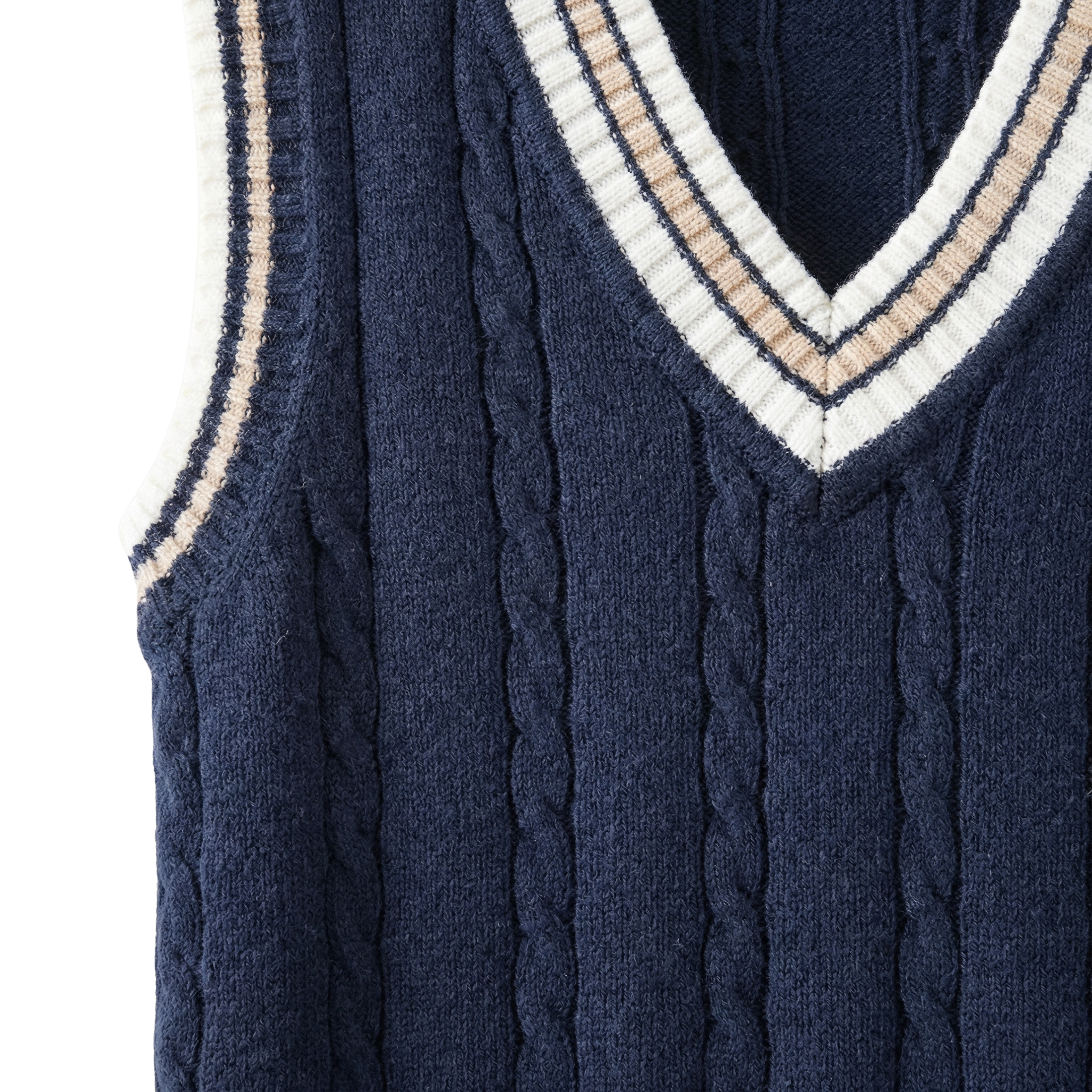 Dame Strikket Sweatervest med V-hals | Klassisk Pasform