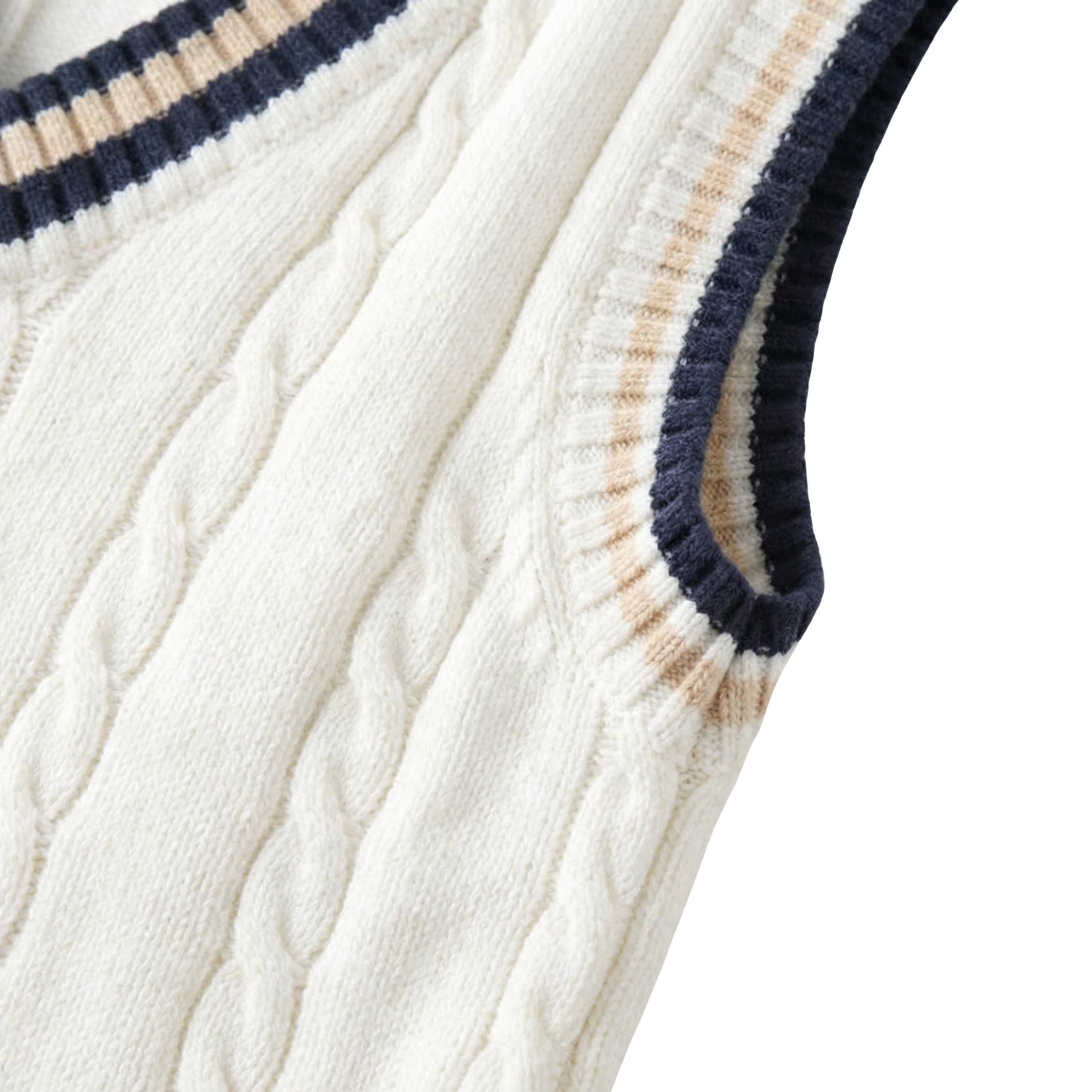 Dame Strikket Sweatervest med V-hals | Klassisk Pasform