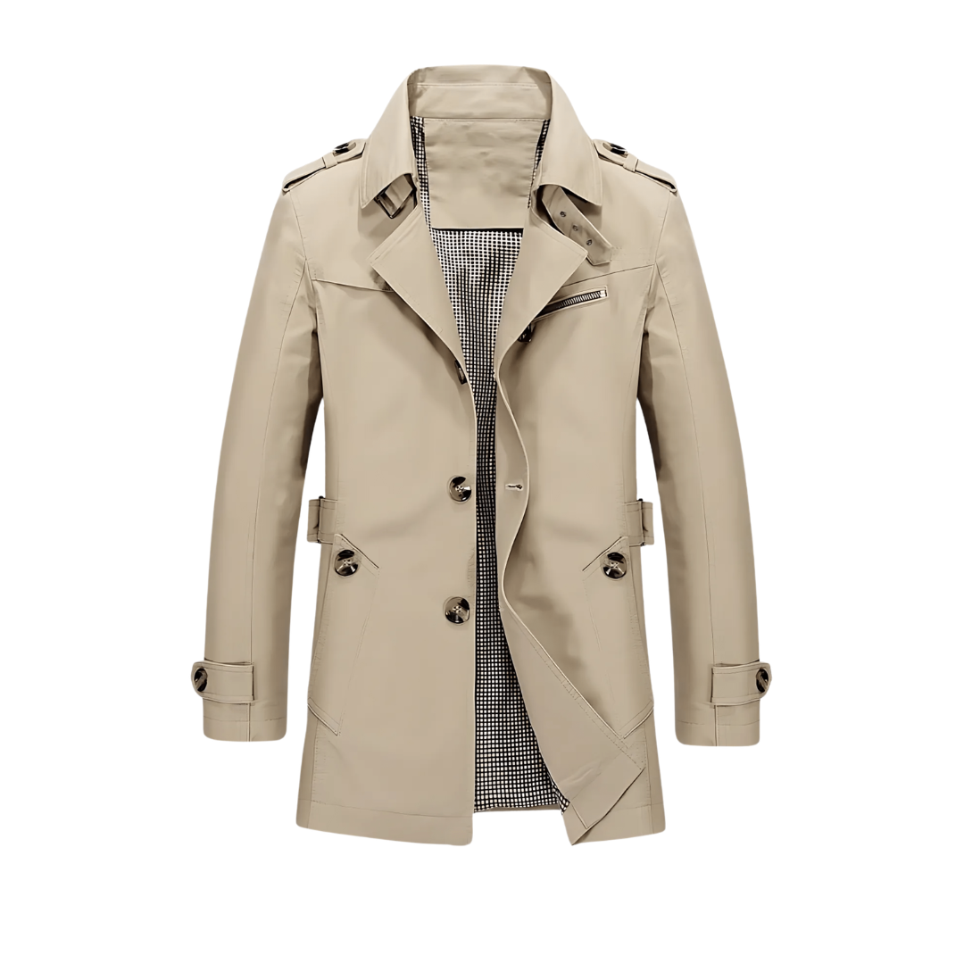 Herre Tidløs Trenchcoat | Klassisk Design