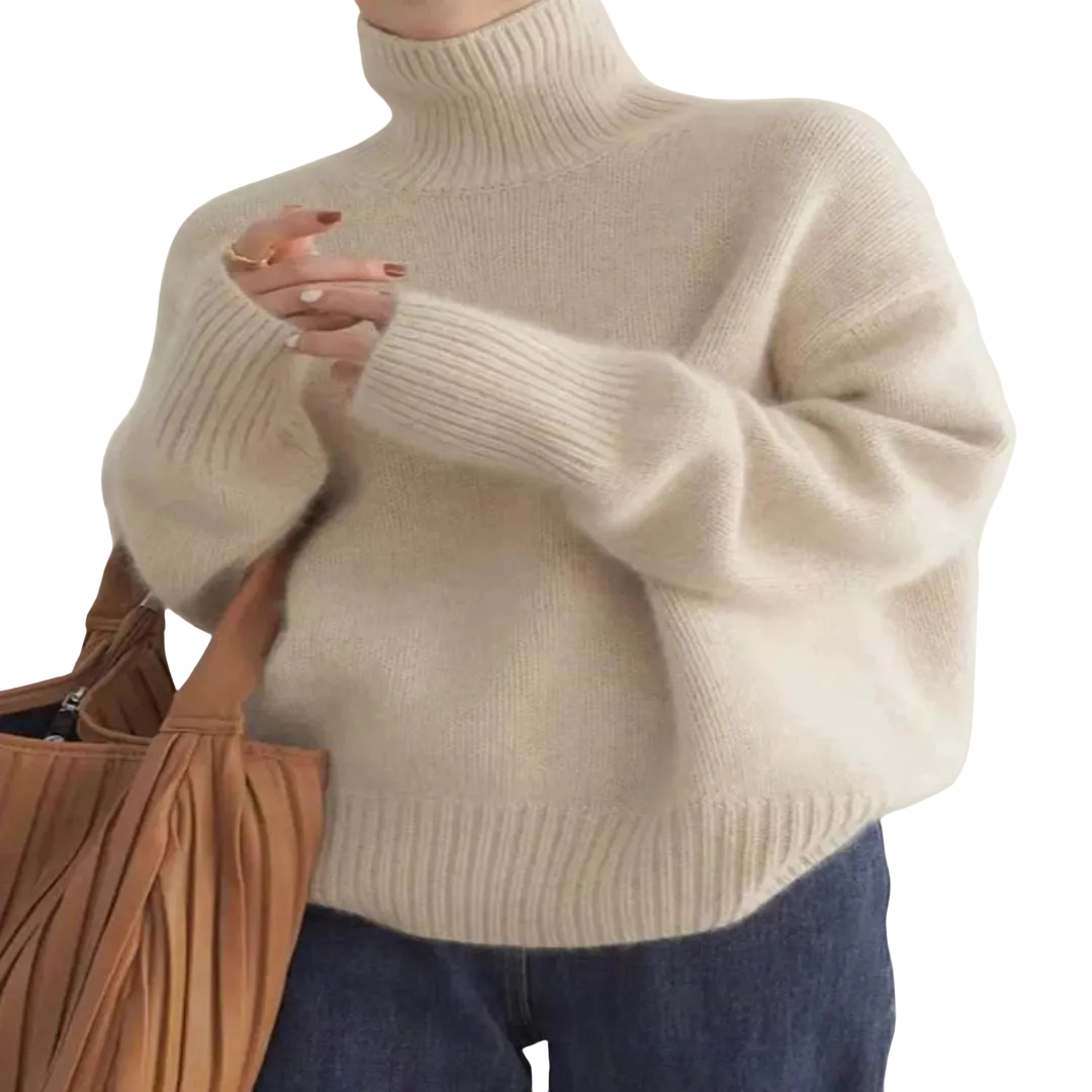 Kvinders Elegant Rullekrave Trøje | Tidløst Design