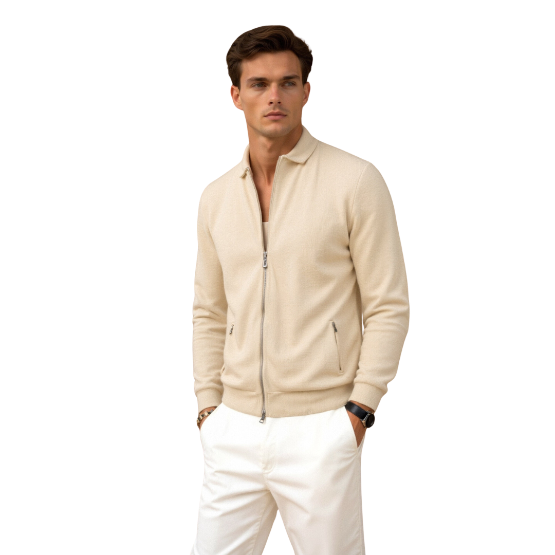 Herre Let Jakke med Polo Krave | Komfortabel Pasform