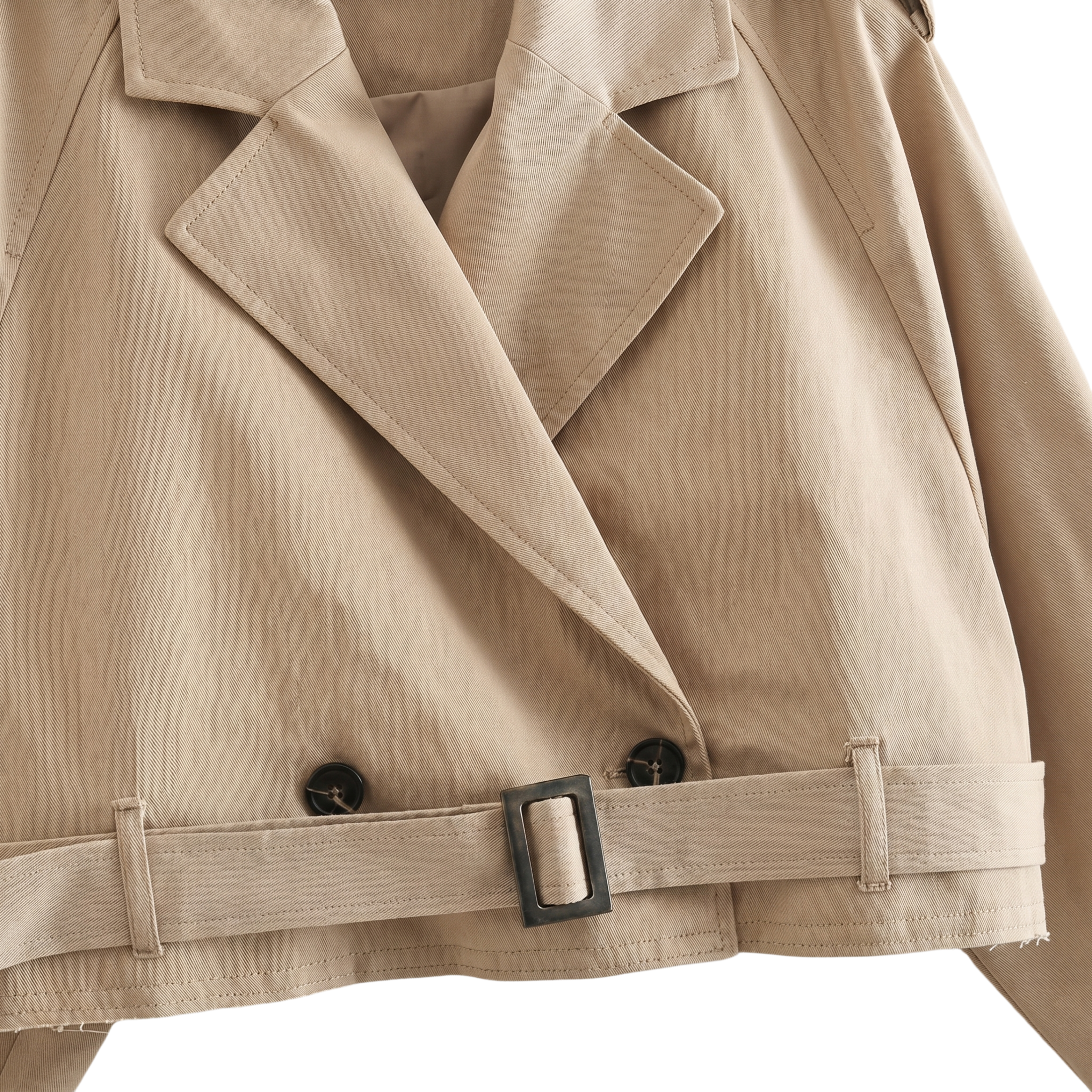 Dame Kort Trenchcoat med Bælte | Elegant Pasform