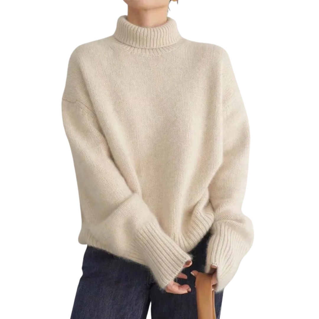 Kvinders Elegant Rullekrave Trøje | Tidløst Design