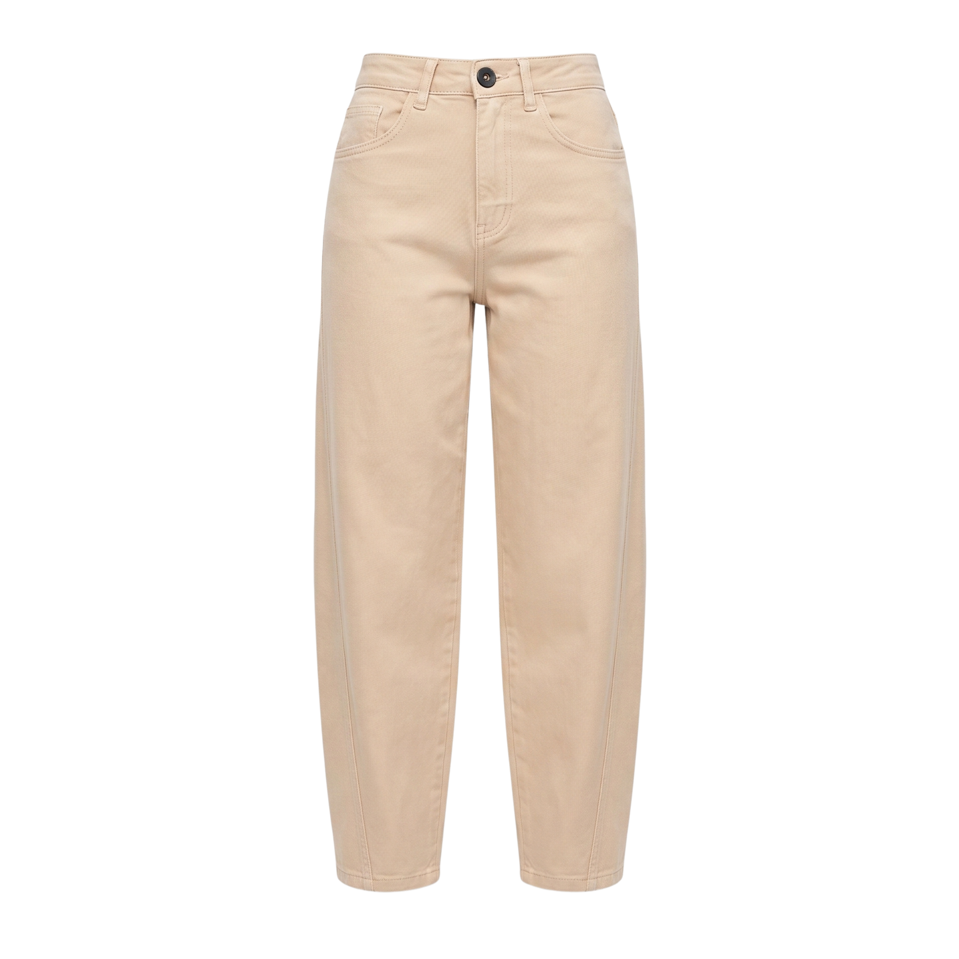 Dame Højtaljede Jeans med Lige Ben | Beige